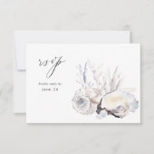 Zeeshellen en Floral-wittekruid met RSVP 5 Kaartje (Voorkant)