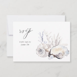 Zeeshellen en Floral-wittekruid met RSVP 5 Kaartje
