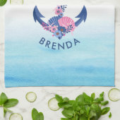 Zeeshellen en koralen voor anschepen theedoek (Gevouwen)