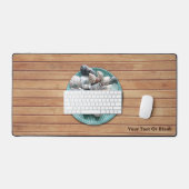 Zeeshellen en Zeeen glas Bureaumat (Keyboard & Muis)