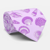 Zeeshellen - violet en wit stropdas (Opgerold)