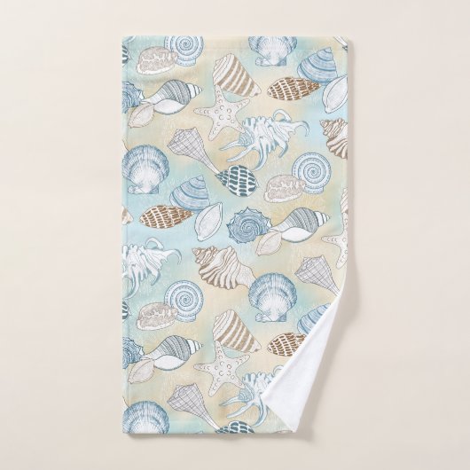 Zeeshells Aqua Blue Brown Beach Coastal Bad Handdoek (Handdoek)