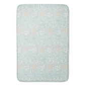 Zeeshells Beach Seaside Blue White Damask Patroon Badmat (Voorkant Verticaal)