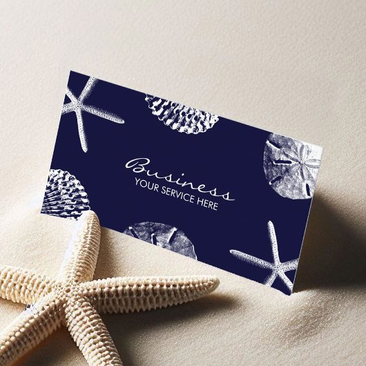 Zeeshells Elegant Navy Blue Visitekaartje