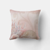 Zeeshells en koraalstrand | Roze Kussen (Achterkant)