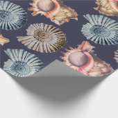 Zeeshells en kuilen kuilen zeegras cadeaupapier (Hoek)