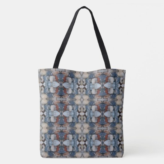 Zeeshells en stenen mozaïek vergroot patroon 3 tote bag (Achterkant)