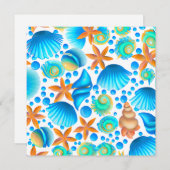 Zeeshells en zeeduivel feestdagenkaart (Voorkant / Achterkant)