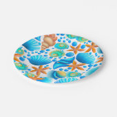 Zeeshells en zeeduivel papieren bordje (Gekanteld)