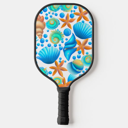 Zeeshells en zeeduivel pickleball paddle (Achterkant)