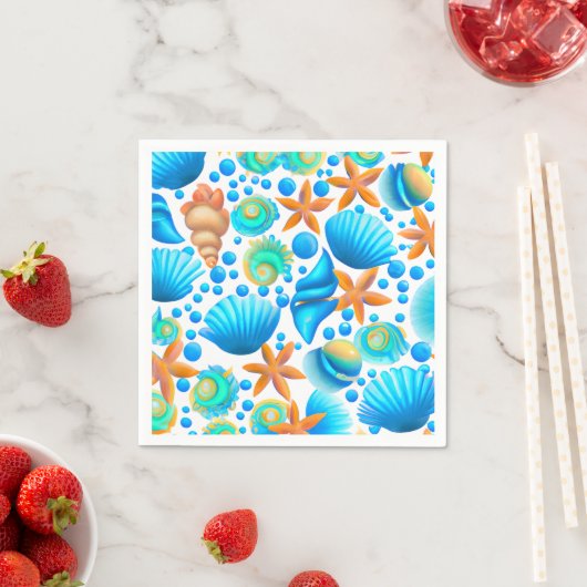 Zeeshells en zeeduivel servet (Insitu)