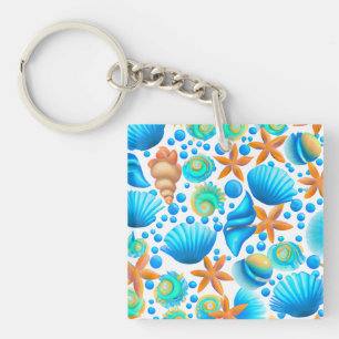 Zeeshells en zeeduivel sleutelhanger