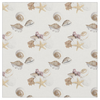 Zeeshells galerij op witte weefsels stof
