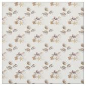 Zeeshells galerij op witte weefsels stof (Swatch)