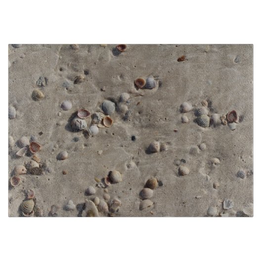 Zeeshells in de Wet Sand Snijplank (Voorkant)