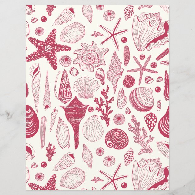 Zeeshells in Viva Magenta - Kleur van het jaar 202 (Voorkant)