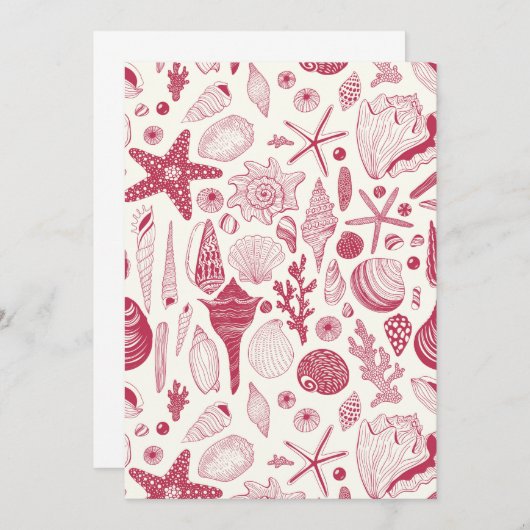 Zeeshells in Viva Magenta - Kleur van het jaar 202 (Voorkant / Achterkant)