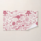 Zeeshells in Viva Magenta - Kleur van het jaar 202 Bad Handdoek (Handdoek)