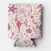 Zeeshells in Viva Magenta - Kleur van het jaar 202 Blikjeskoeler (Voorkant)