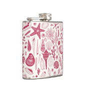 Zeeshells in Viva Magenta - Kleur van het jaar 202 Heupfles (Rechts)