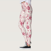 Zeeshells in Viva Magenta - Kleur van het jaar 202 Leggings (Links)