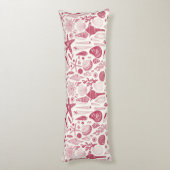 Zeeshells in Viva Magenta - Kleur van het jaar 202 Lichaamskussen (Achterkant (Verticaal))