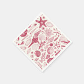 Zeeshells in Viva Magenta - Kleur van het jaar 202 Servet (Hoek)