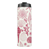 Zeeshells in Viva Magenta - Kleur van het jaar 202 Thermosbeker (Voorkant)