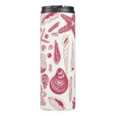 Zeeshells in Viva Magenta - Kleur van het jaar 202 Thermosbeker (Achterkant)