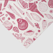 Zeeshells in Viva Magenta - Kleur van het jaar 202 Tissuepapier (Detail)