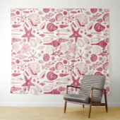 Zeeshells in Viva Magenta - Kleur van het jaar 202 Wandkleed (In Situ (horizontaal))