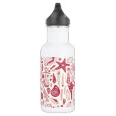 Zeeshells in Viva Magenta - Kleur van het jaar 202 Waterfles (Rechts)