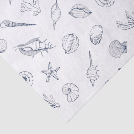 Zeeshells koraalstaartschaal tissuepapier (Detail)