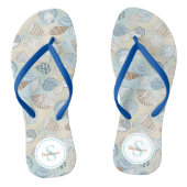 Zeeshells monogram Naam kustpatroon Teenslippers (Voetbed)