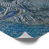 Zeeshells oceaanbek Blauw Metaalachtig Thema Poster (Hoek)