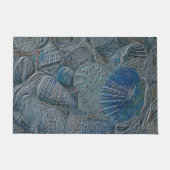 Zeeshells oceaanbek Blauw Nautisch Metaal Deurmat (Voorkant)