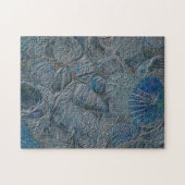 Zeeshells oceaanbek Blauw Nautisch Metaal Legpuzzel (Horizontaal)