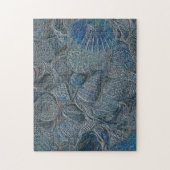 Zeeshells oceaanbek Blauw Nautisch Metaal Legpuzzel (Verticaal)