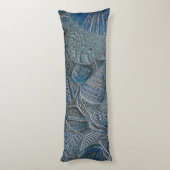 Zeeshells oceaanbek Blauw Nautisch Metaal Lichaamskussen (Achterkant (Verticaal))