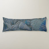 Zeeshells oceaanbek Blauw Nautisch Metaal Lichaamskussen (Voorkant)