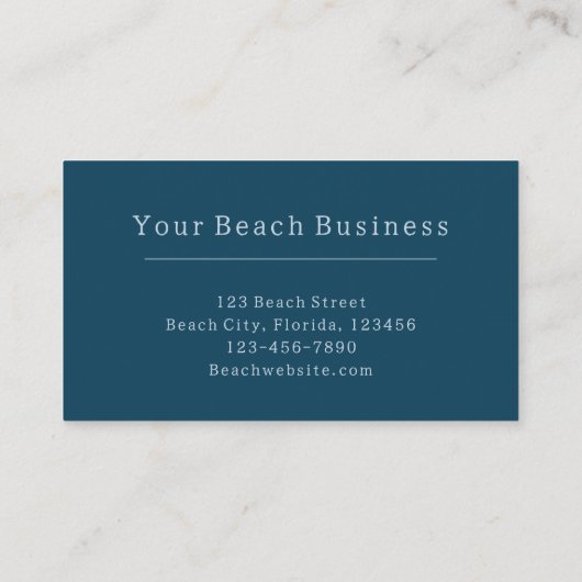 Zeeshells oceaanbek Blauwe Metallic Modern Visitekaartje (Achterkant)