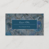 Zeeshells oceaanbek Blauwe Metallic Modern Visitekaartje (Voorkant)
