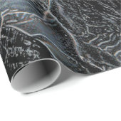 Zeeshells Ocean Beach Pastel Blue Black ontkoppeli Cadeaupapier (Rol Hoek)