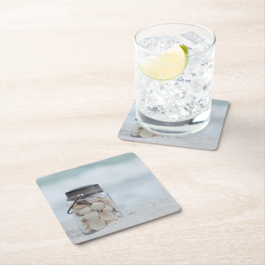 Zeeshells op de strand | Florida Kartonnen Onderzetters (Insitu)