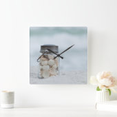 Zeeshells op de strand | Florida Vierkante Klok (Huis)