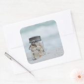 Zeeshells op de strand | Florida Vierkante Sticker (Envelop)