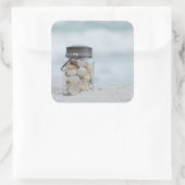 Zeeshells op de strand | Florida Vierkante Sticker (Tas)