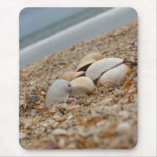 Zeeshells op het strand mousepad-kwaliteitskorting muismat