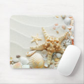 Zeeshells op het strandmuispad muismat (Met muis)