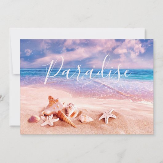 Zeeshells op het Zee Beach Aankondiging (Voorkant)